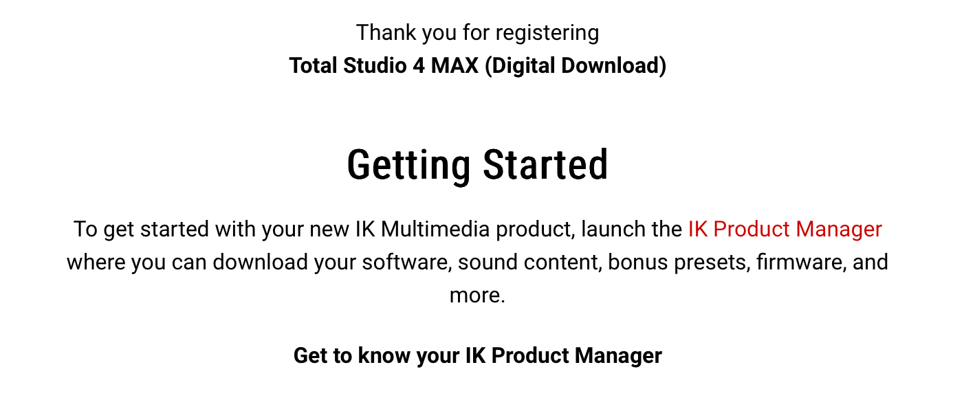Total Studio 4 MAX 購入登録完了画面