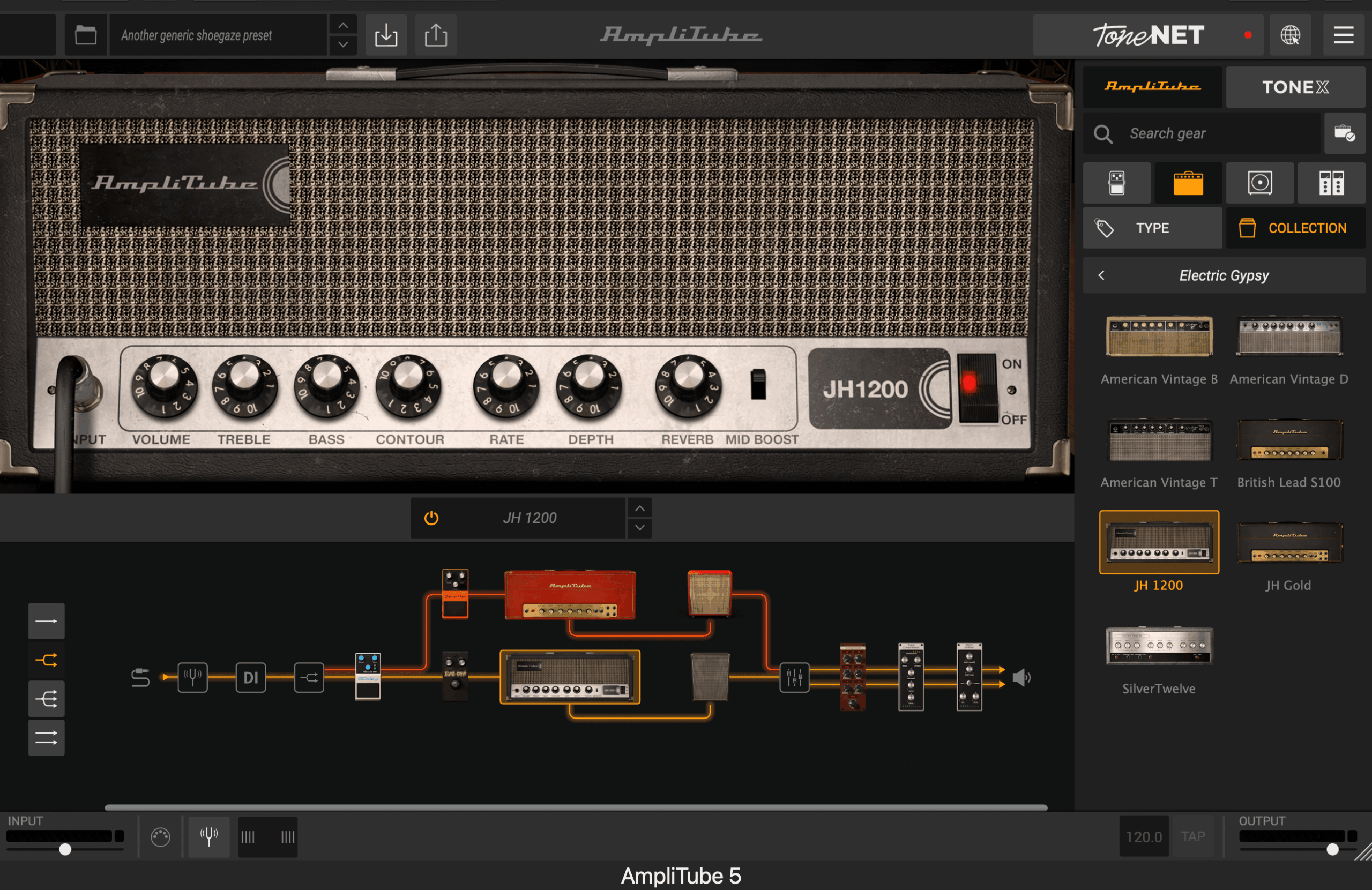 AmpliTube 5 ToneNET Another Generic Shoegaze Preset Electric Gypsyコレクション JH1200