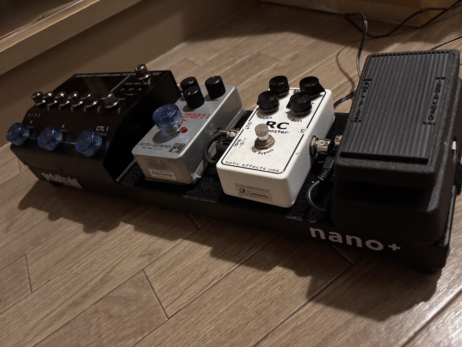 筆者が実際に使っているPedaltrain Nano+ボード全体
